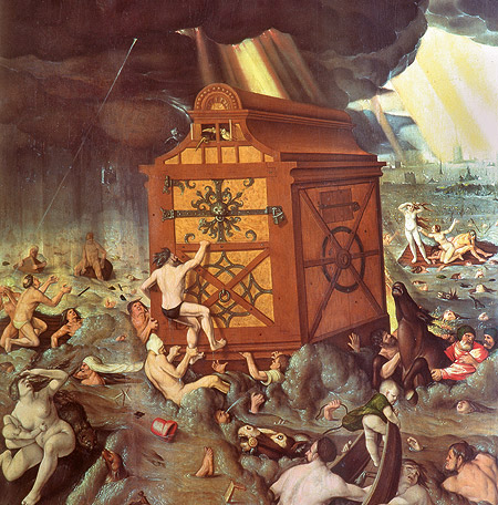Picture: The Flood, panel  painting, Hans Baldung, 1516 (section)